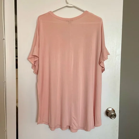 Lane Bryant Soft V-Neck Ruffle Sleeve Tee - Size 18/20 - Picture 7 of 13